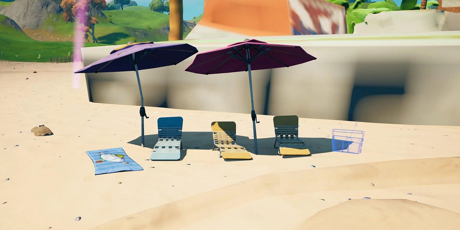 Players place Boomboxes at Believer Beach in Fortnite Season 7