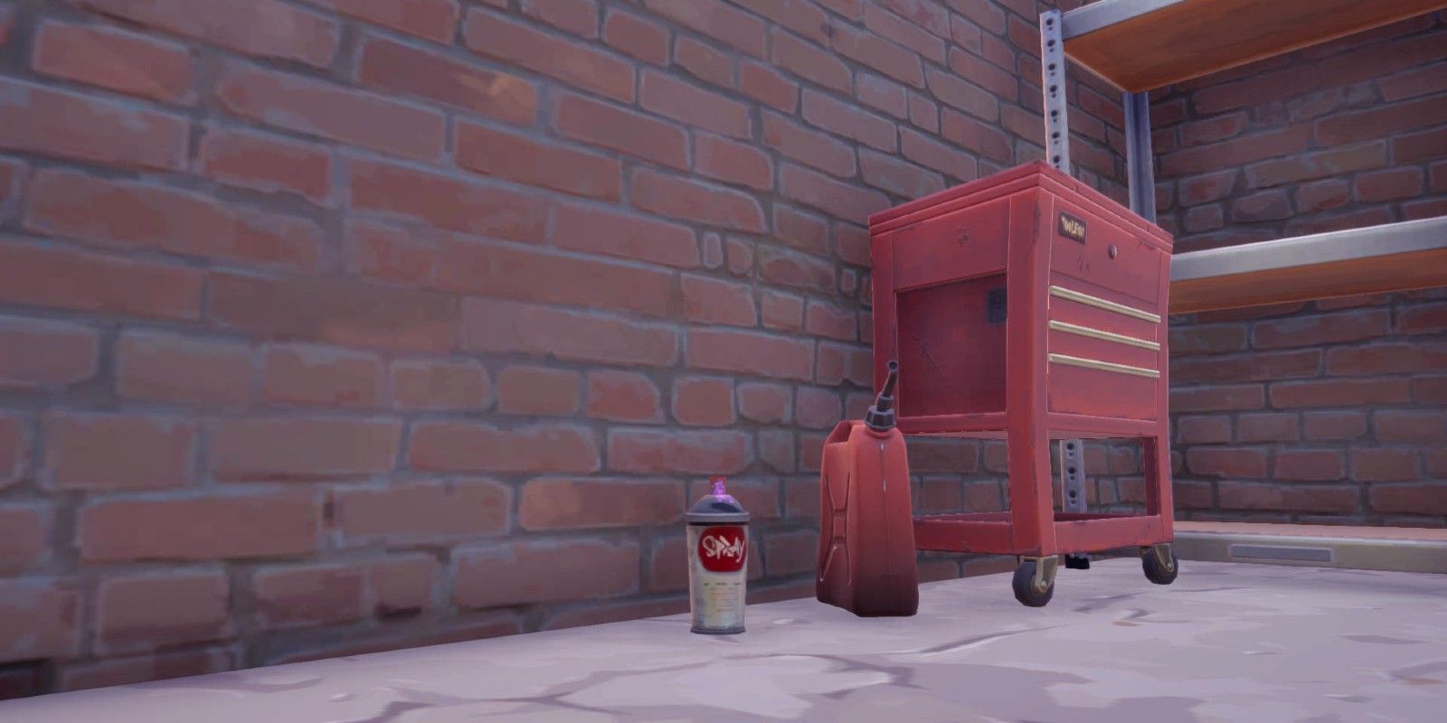 A spray can in a garage at Pleasant Park in Fortnite Season 7