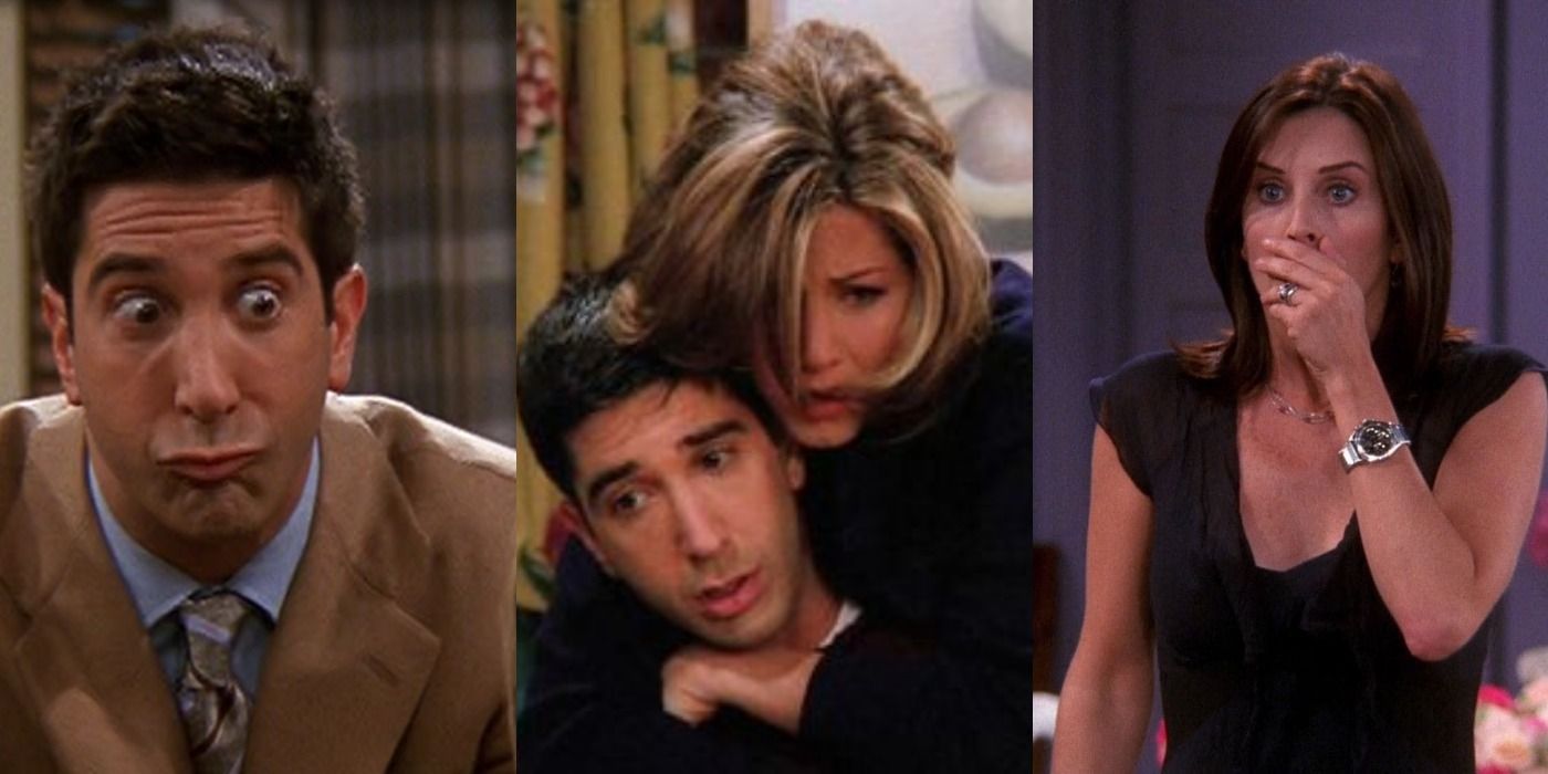 Ross, Ross and Rachel, Monica looking shocked