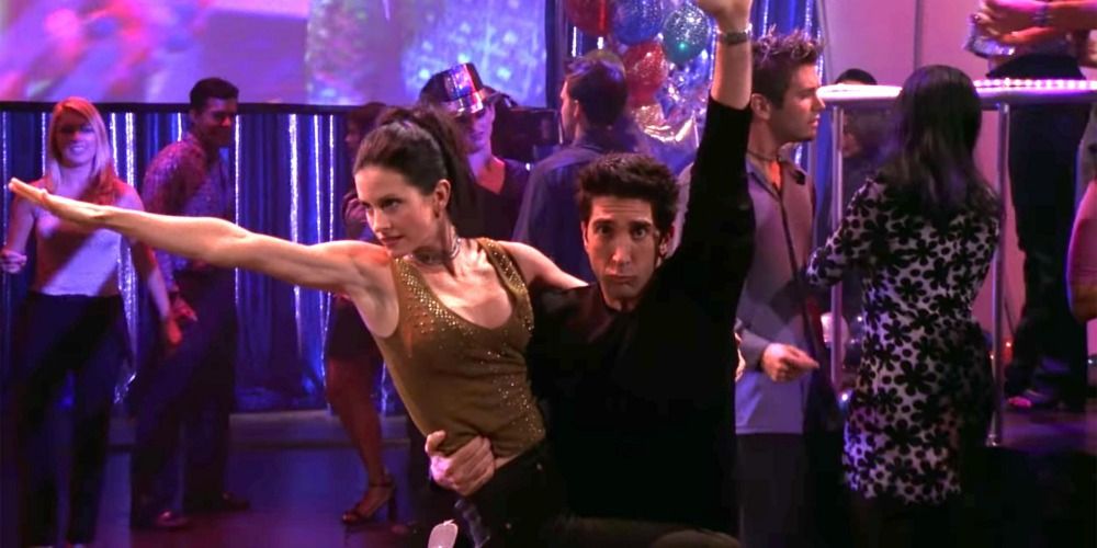 Ross and Monica dancing
