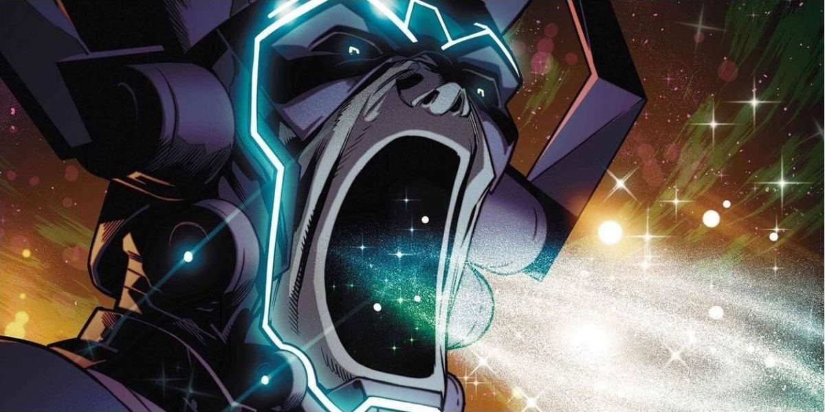 Galactus swallows the stars and a planet