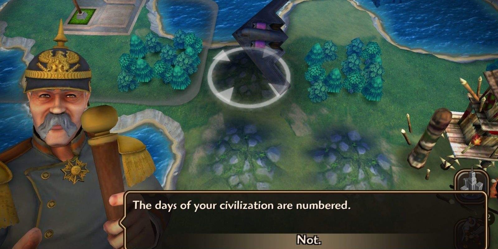 Gameplay from Civilization Revolution featuring Otto Von Bismarck