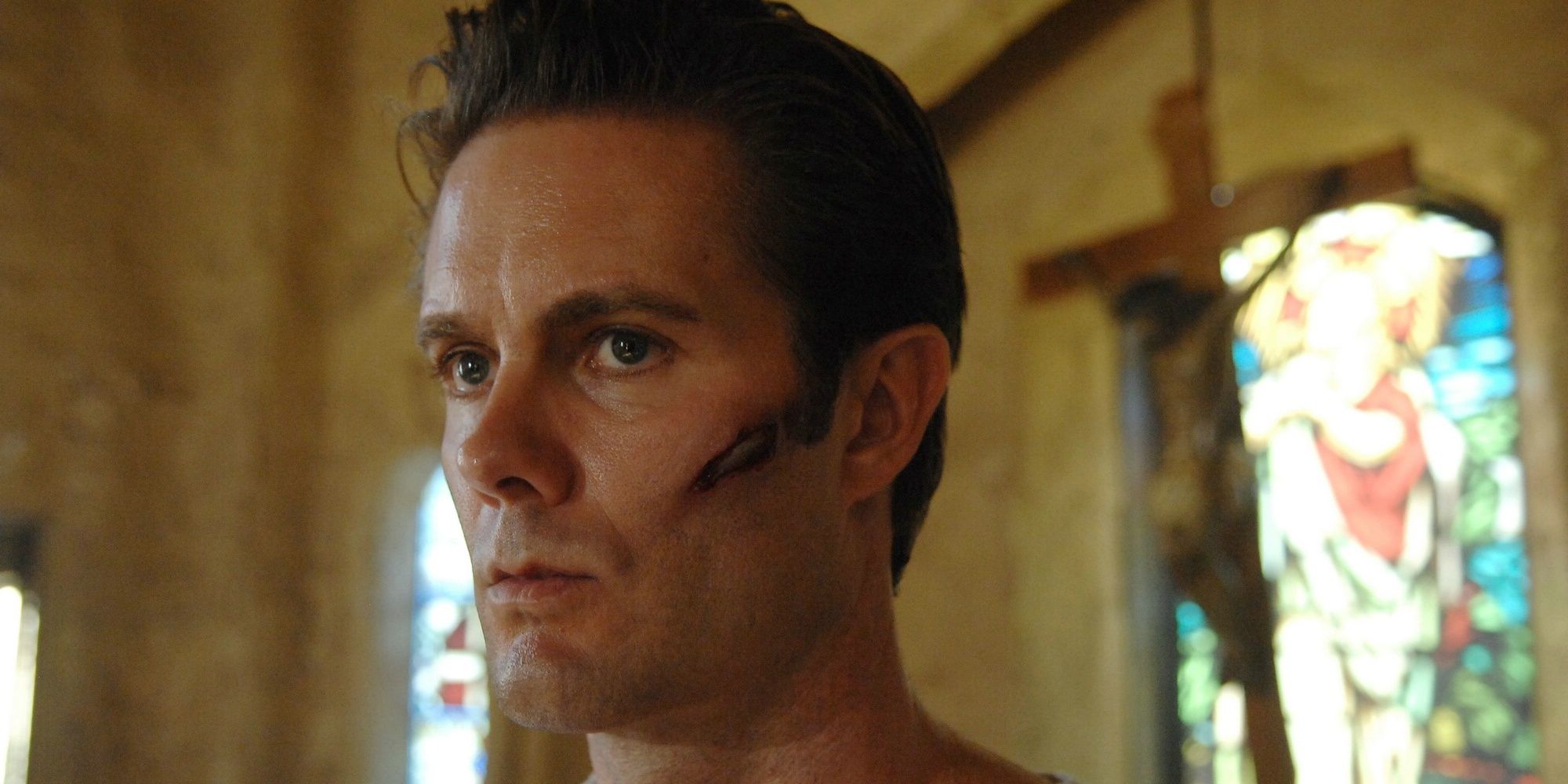 John Henry with cut on face in Terminator Sarah Connor Chronicles