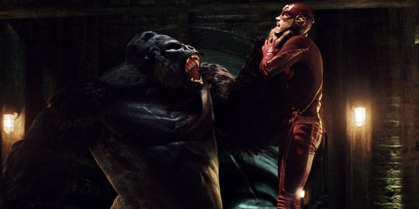 Gorilla Grodd fighting Flash.