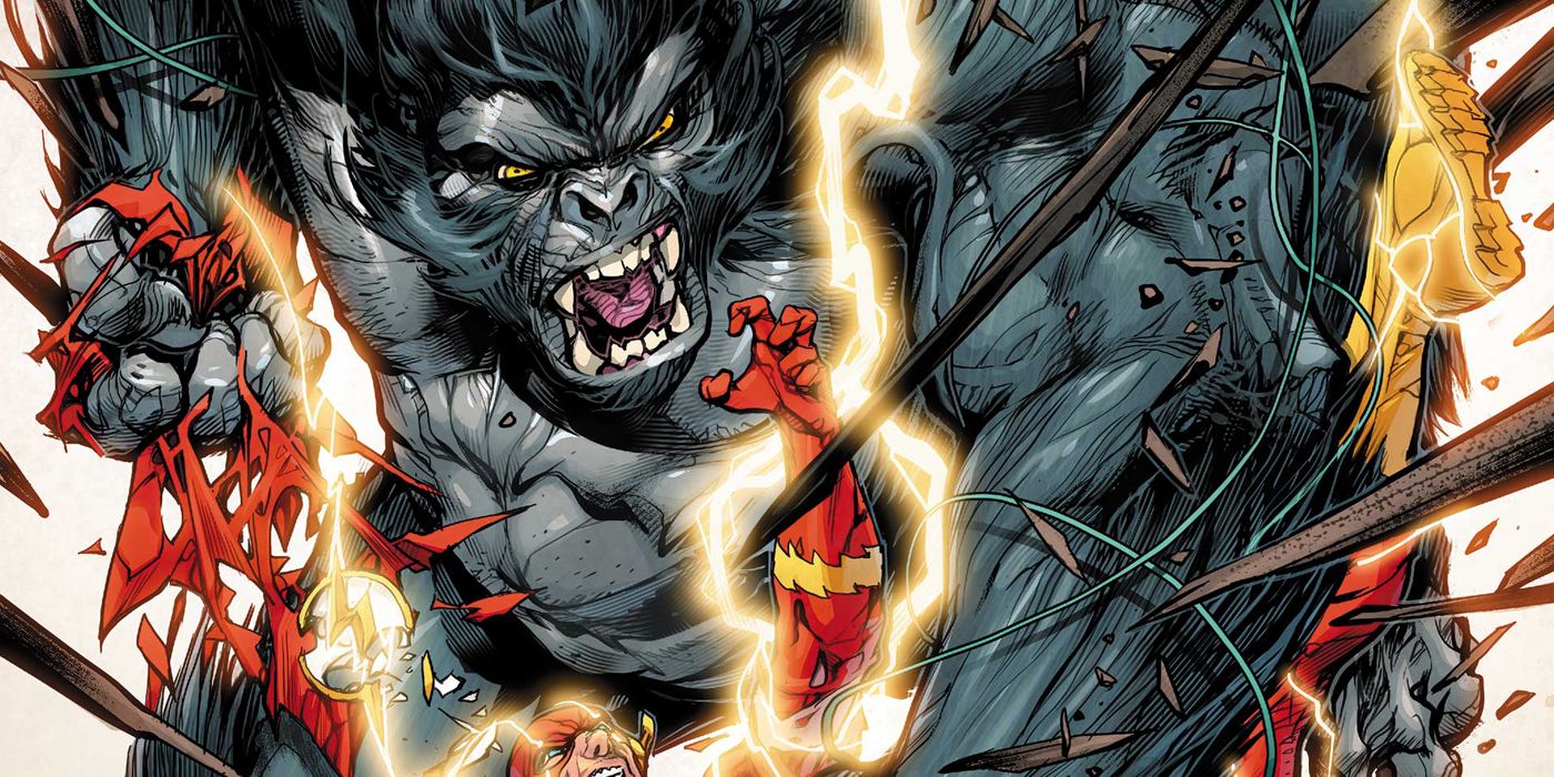 Gorilla Grodd fighting Flash.