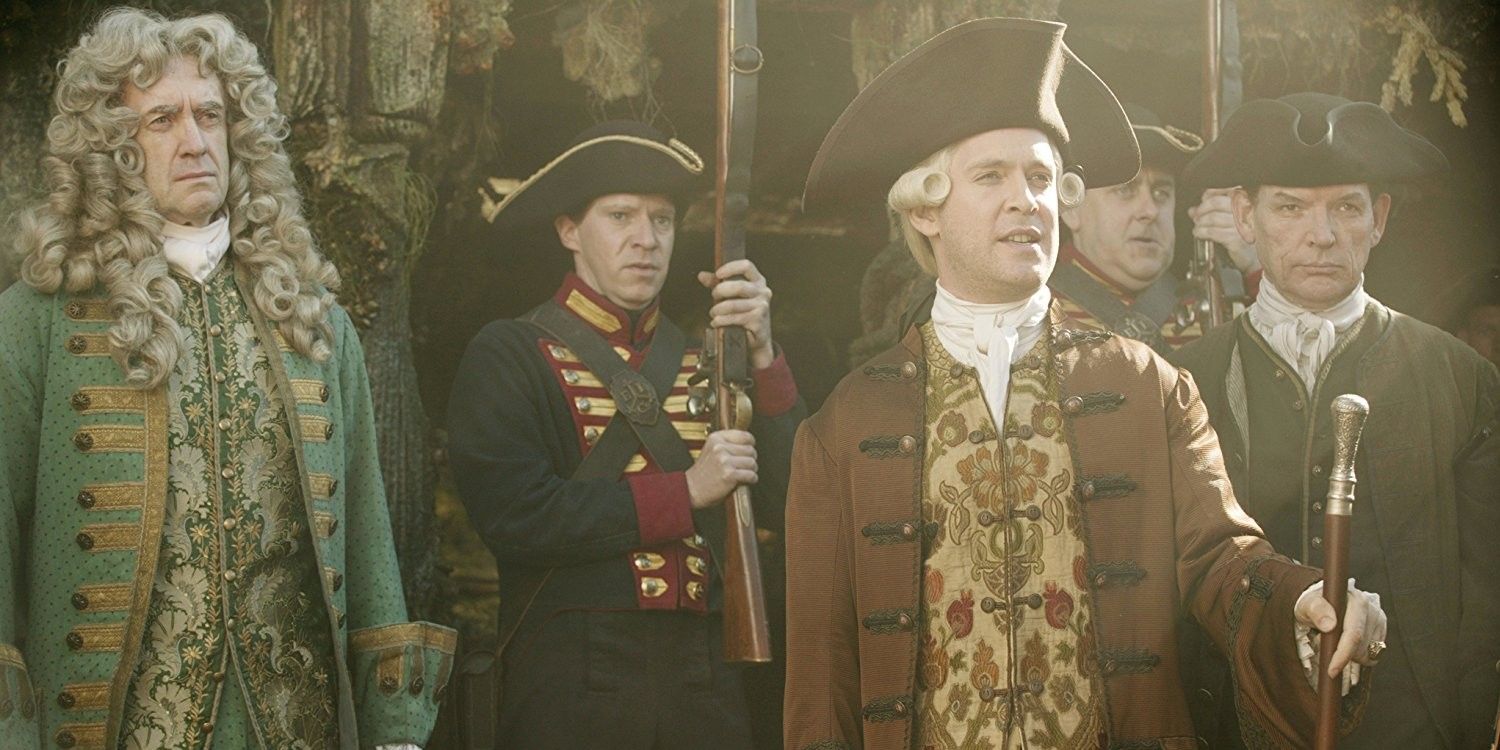 Governor Swann with Beckett and Davy Jones in POTC: At World's End