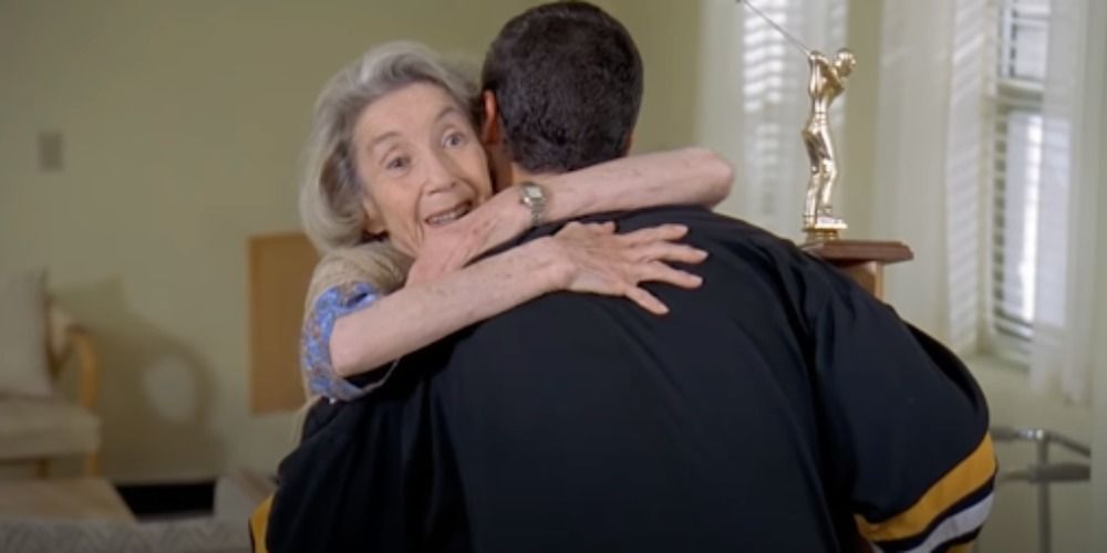 Grandma Gilmore hugging Happy in the nursing home in Happy Gilmore (1996)
