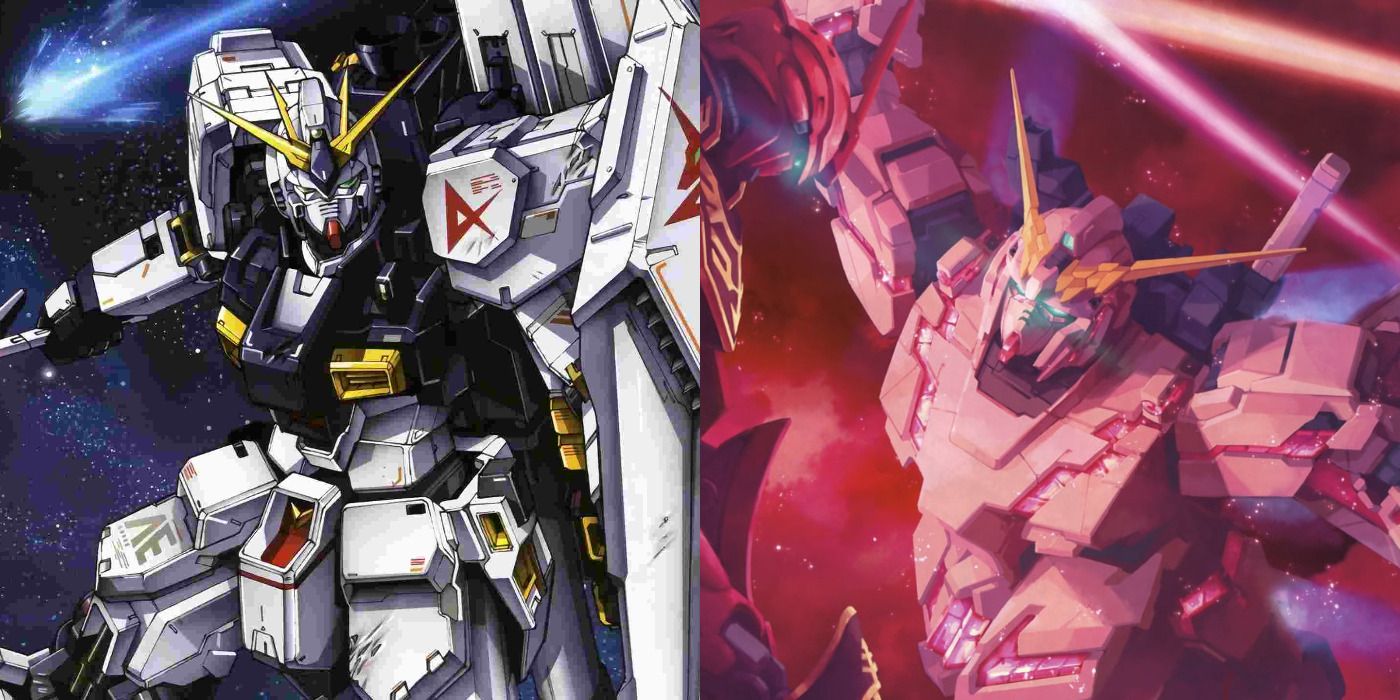 Feature image with protagonist Gundams from Char's Counterattack and Unicorn.