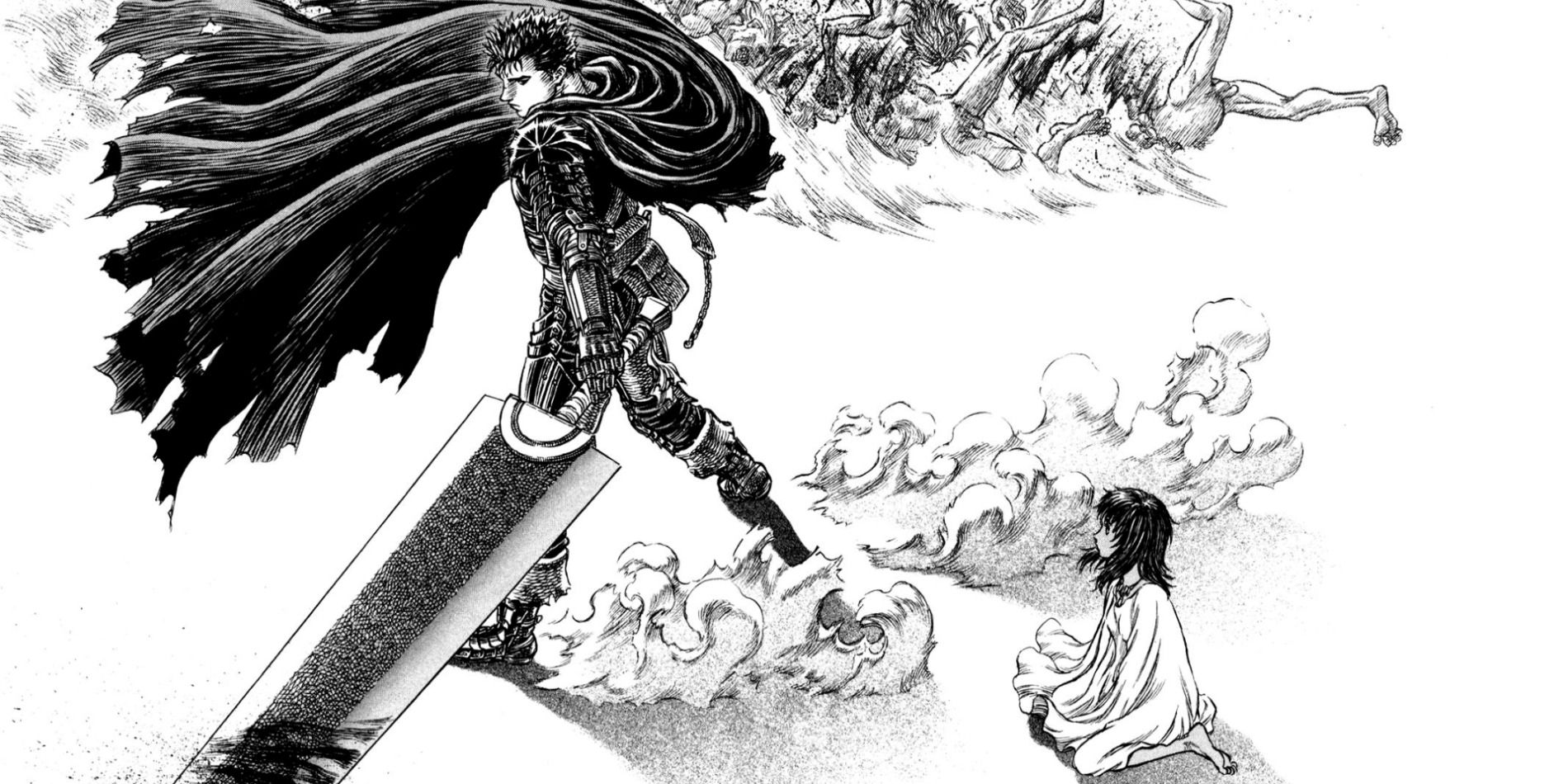 Guts and Casca reuniting during the Conviction arc of the manga