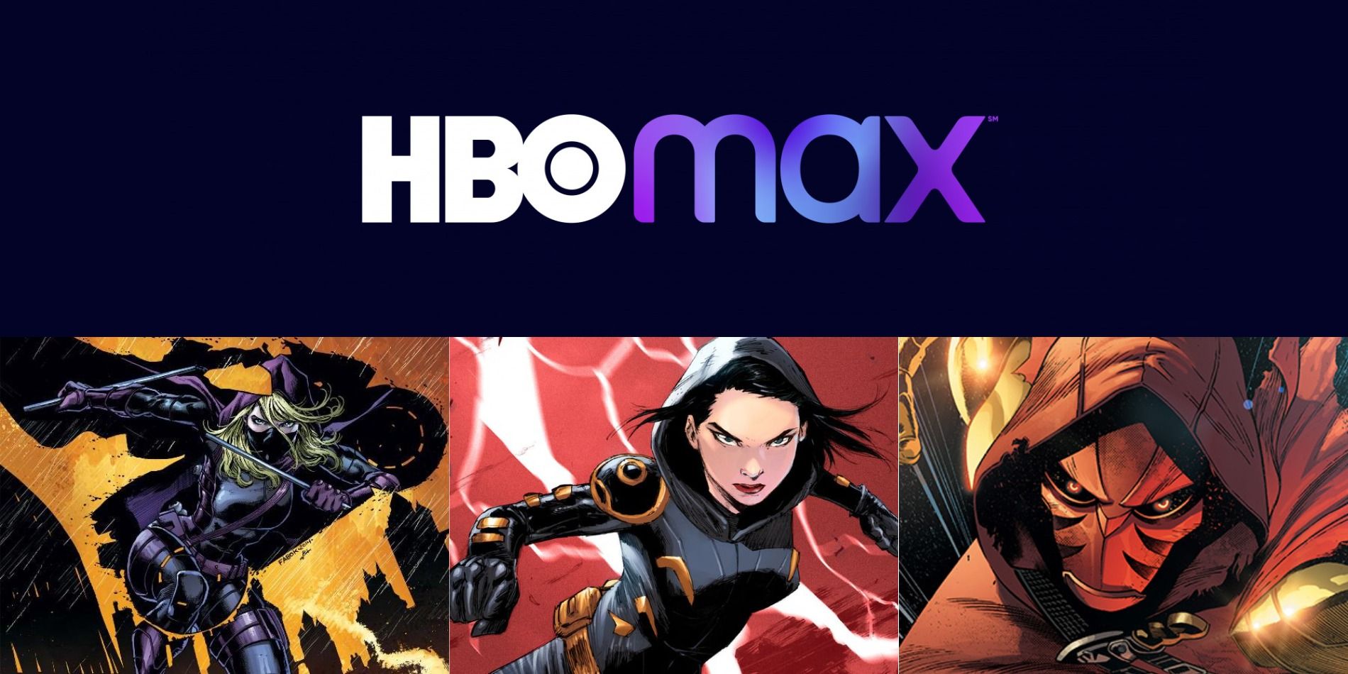 HBO Max logo and Spoiler, Orphan and Azrael in the comics