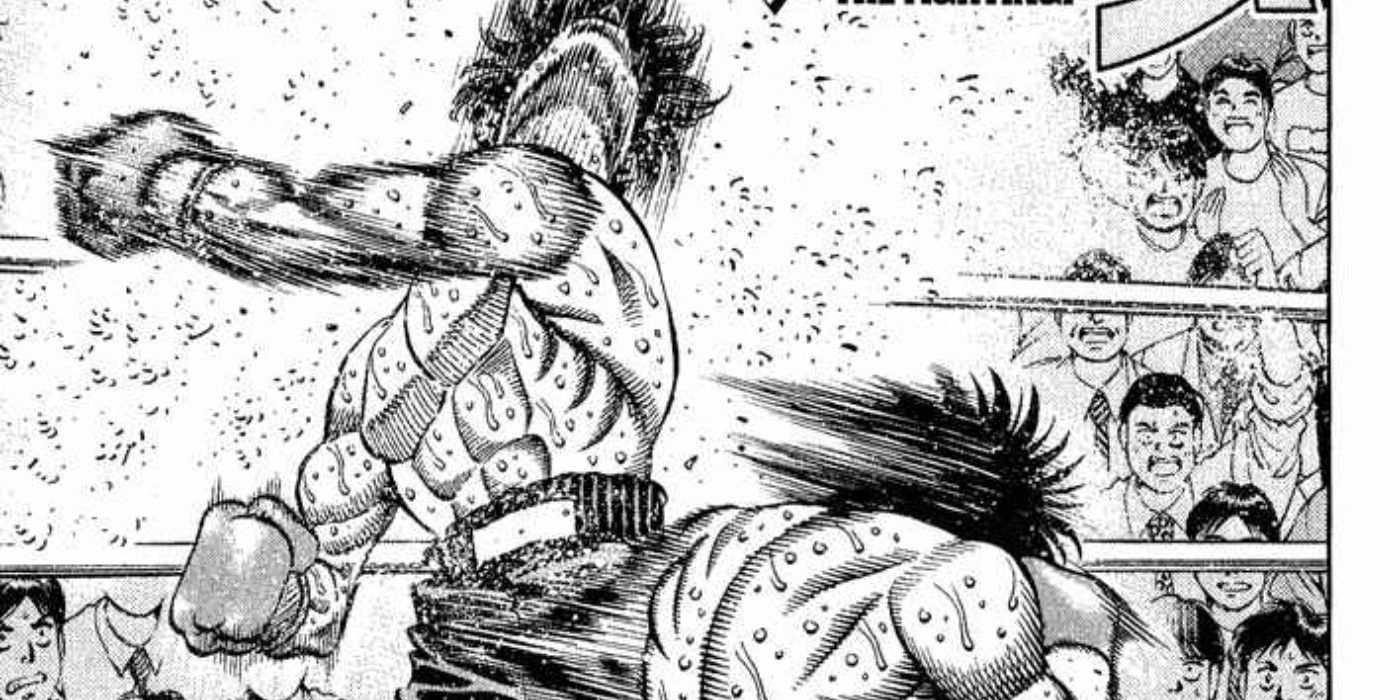 Escena de lucha de Hajime No Ippo del manga original.