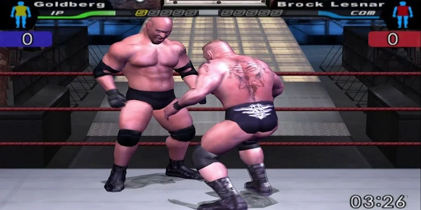 Goldberg vs. Brock Lesnar in Smackdown: Here Comes the Pain