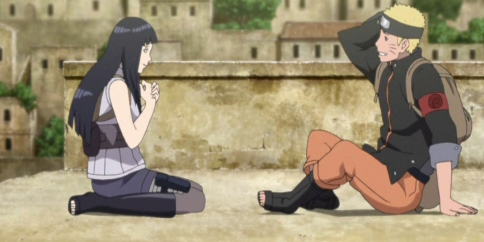Hinata and Naruto sit and talk in The Last: Naruto The Movie