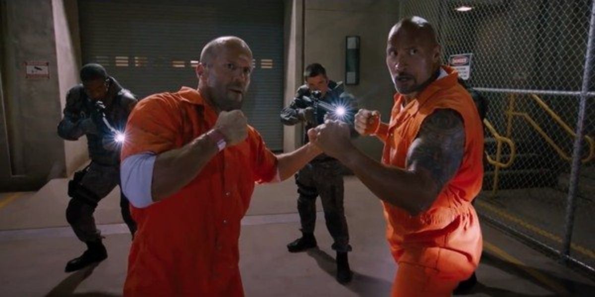 Hobbs and Shaw fight in prison in Fast &amp; Furious