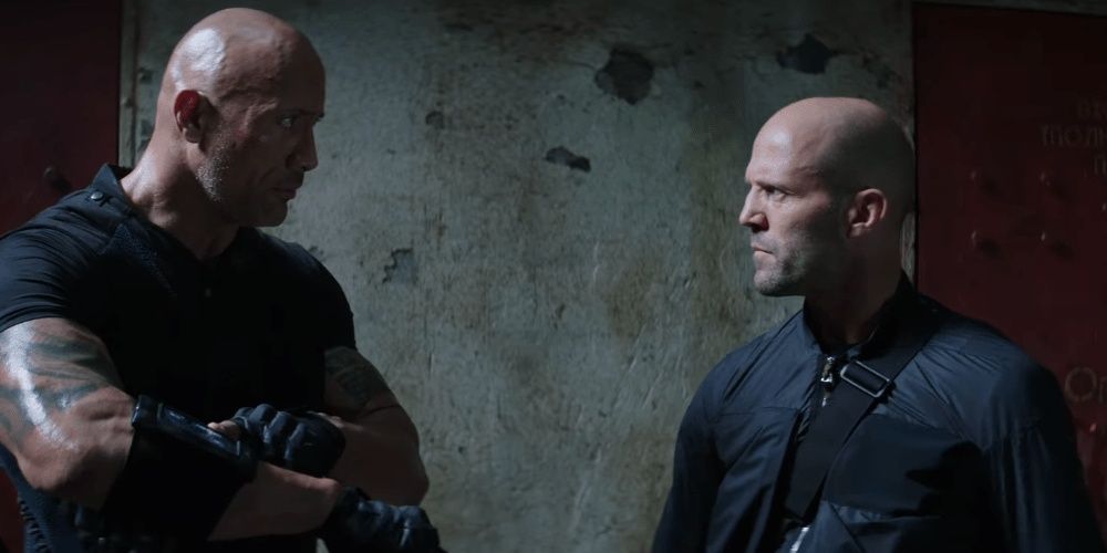 Hobbs and Shaw have a staredown