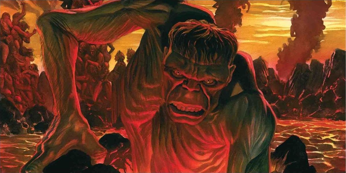 Hulk raise through the ground in Hell