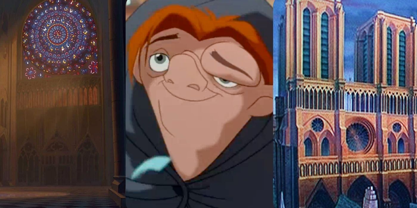 Collage of images from Disney's Hunchback of Notre Dame.