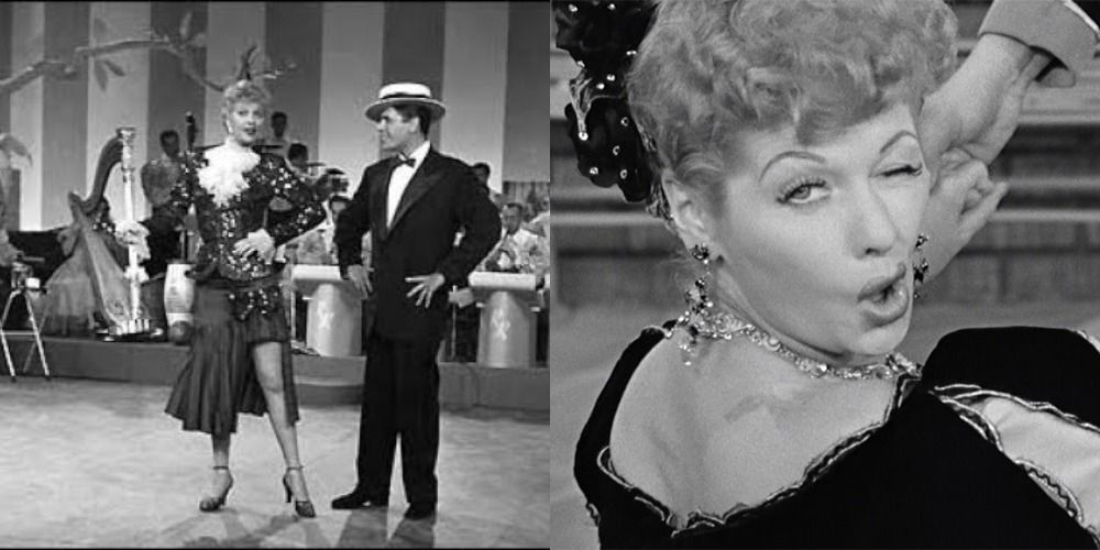 Two images from Lucy's big dance scene in I Love Lucy &quot;The Diet&quot;