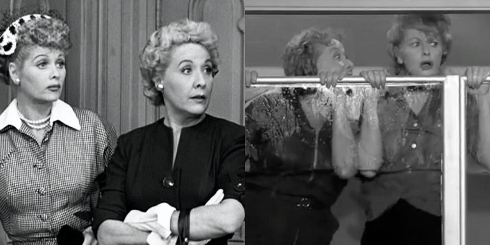 Lucy &amp; Vivian getting stuck in the shower in I Love Lucy