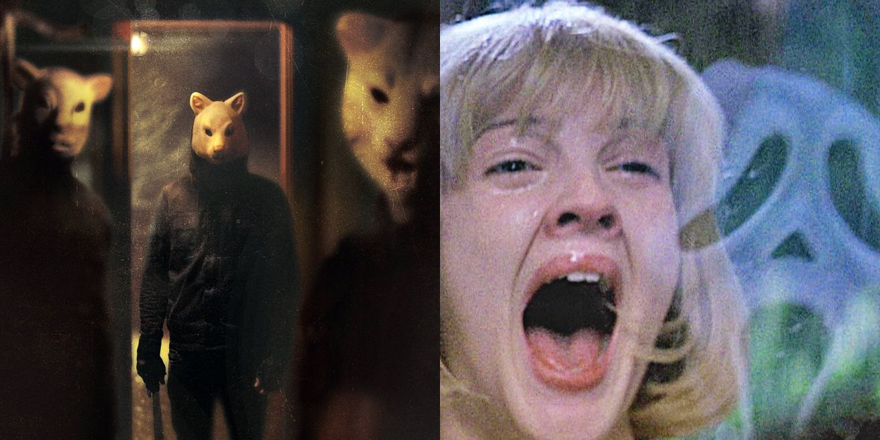 Images from You're Next and Scream