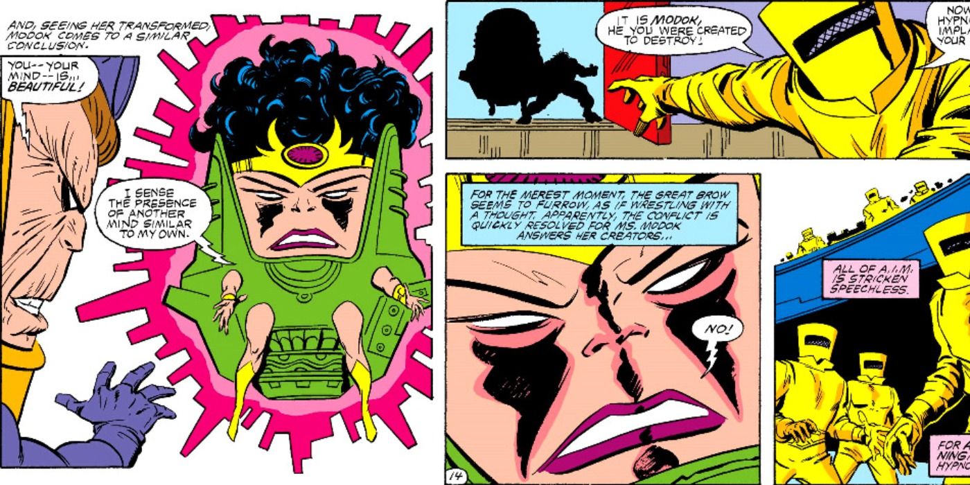 Introduction of Ms. Modok from Marvel Comics