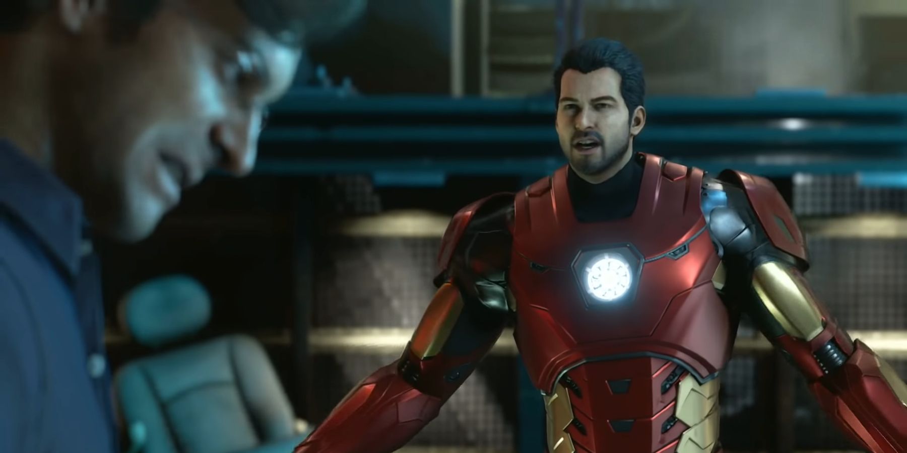 Iron Man arguing with Bruce Banner in Marvel's Avengers