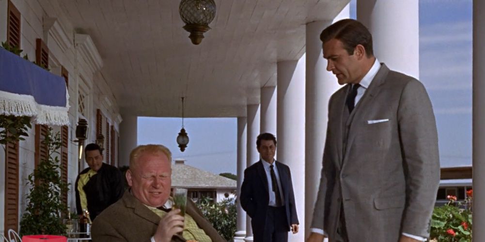 James Bond accepts Auric Goldfinger's invitation for a game of golf in Goldfinger