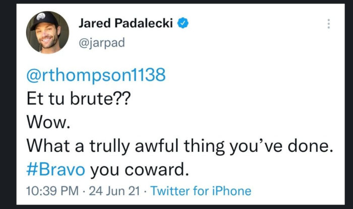 Jared Padalecki deleted Supernatural tweet