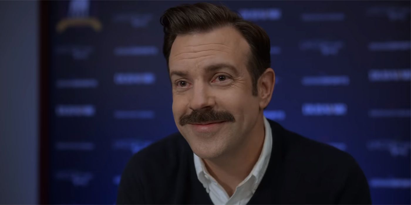 Ted Lasso smiling in the Season 2 Trailer