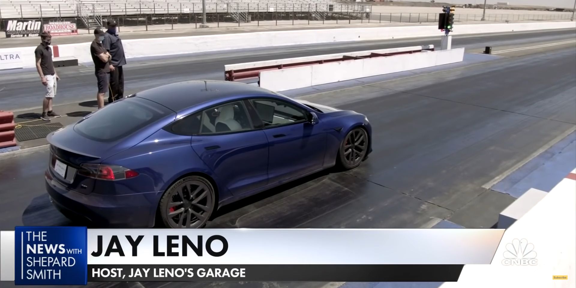 Jay Leno in Tesla Model S Plaid