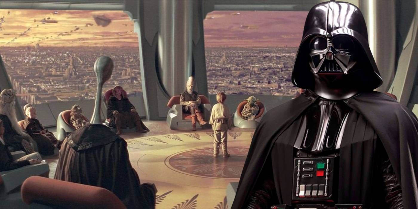Split image of The Jedi Order and Darth Vader
