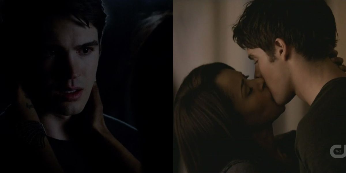 Jeremy and Bonnie's first kiss in The Vampire Diaries 