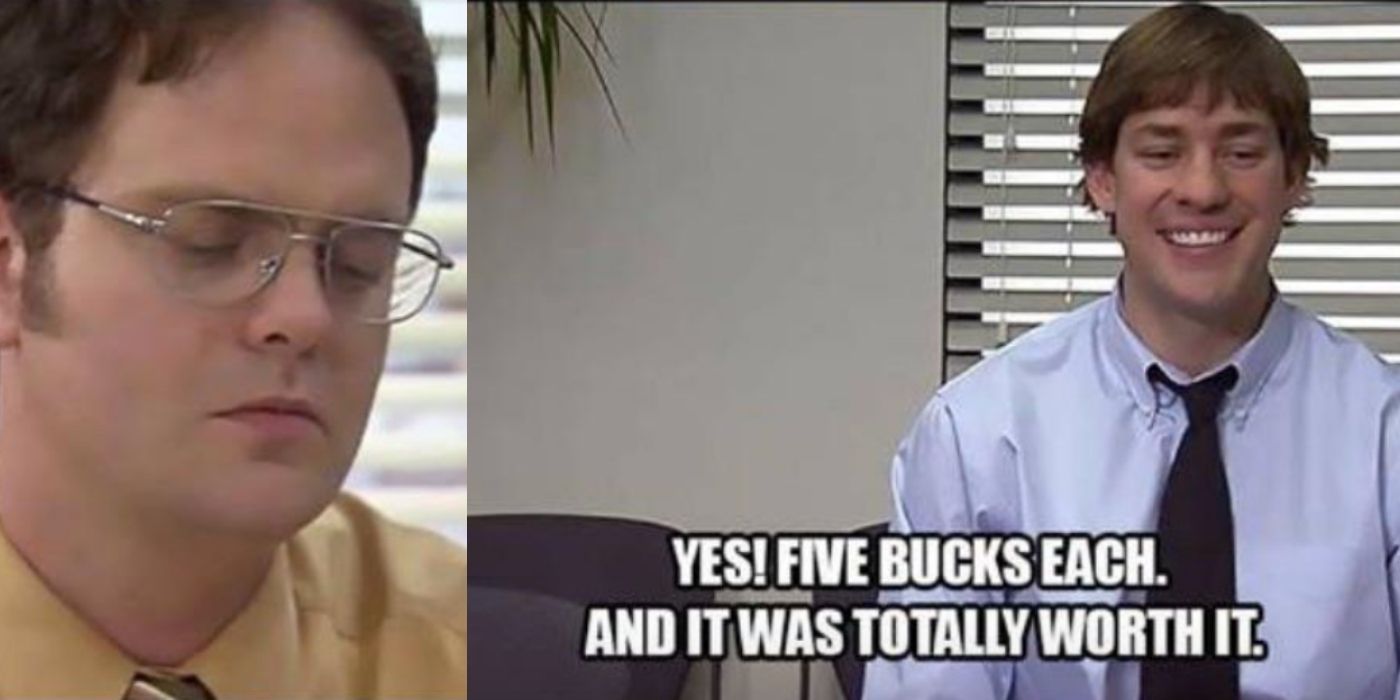 Jim and Dwight talk things over in 'Conflict Resolution' on The Office