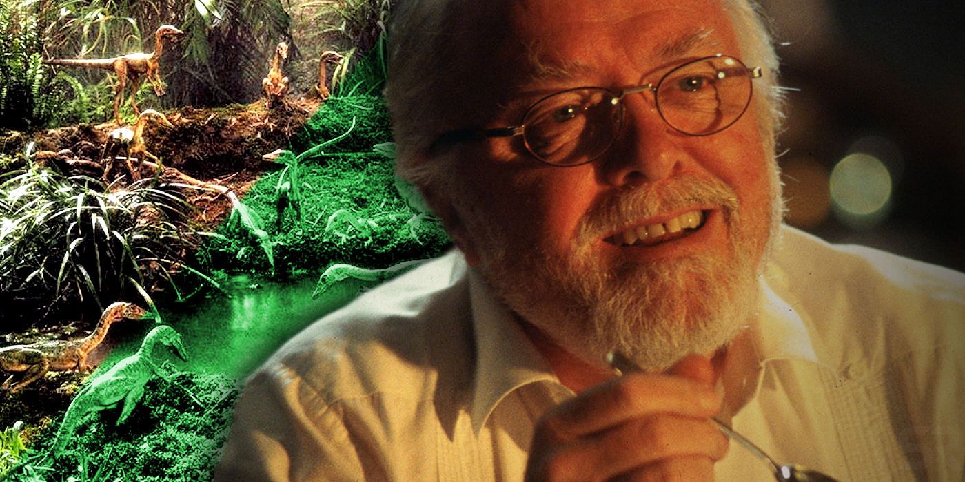 John Hammond in Jurassic Park with Compies