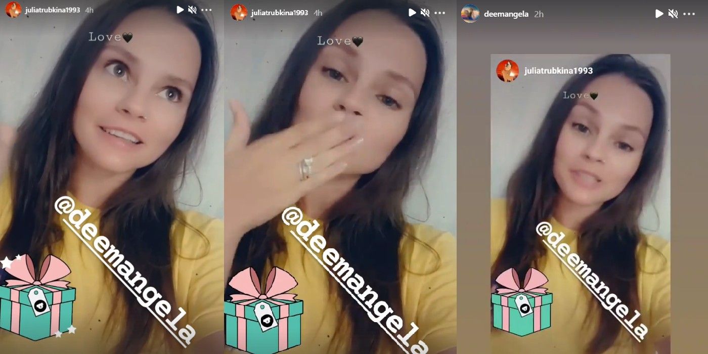 Julia Trubkina Angela Deem Gift Surprise Present In Tell All 90 Day Fiance