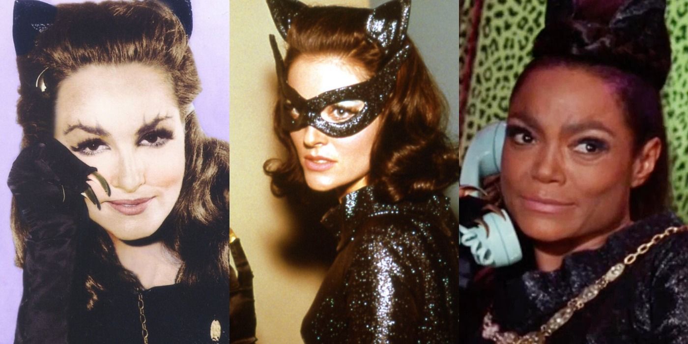 Julie Newmar, Lee Meriwether and Eartha Kitt as Catwoman in Batman 66