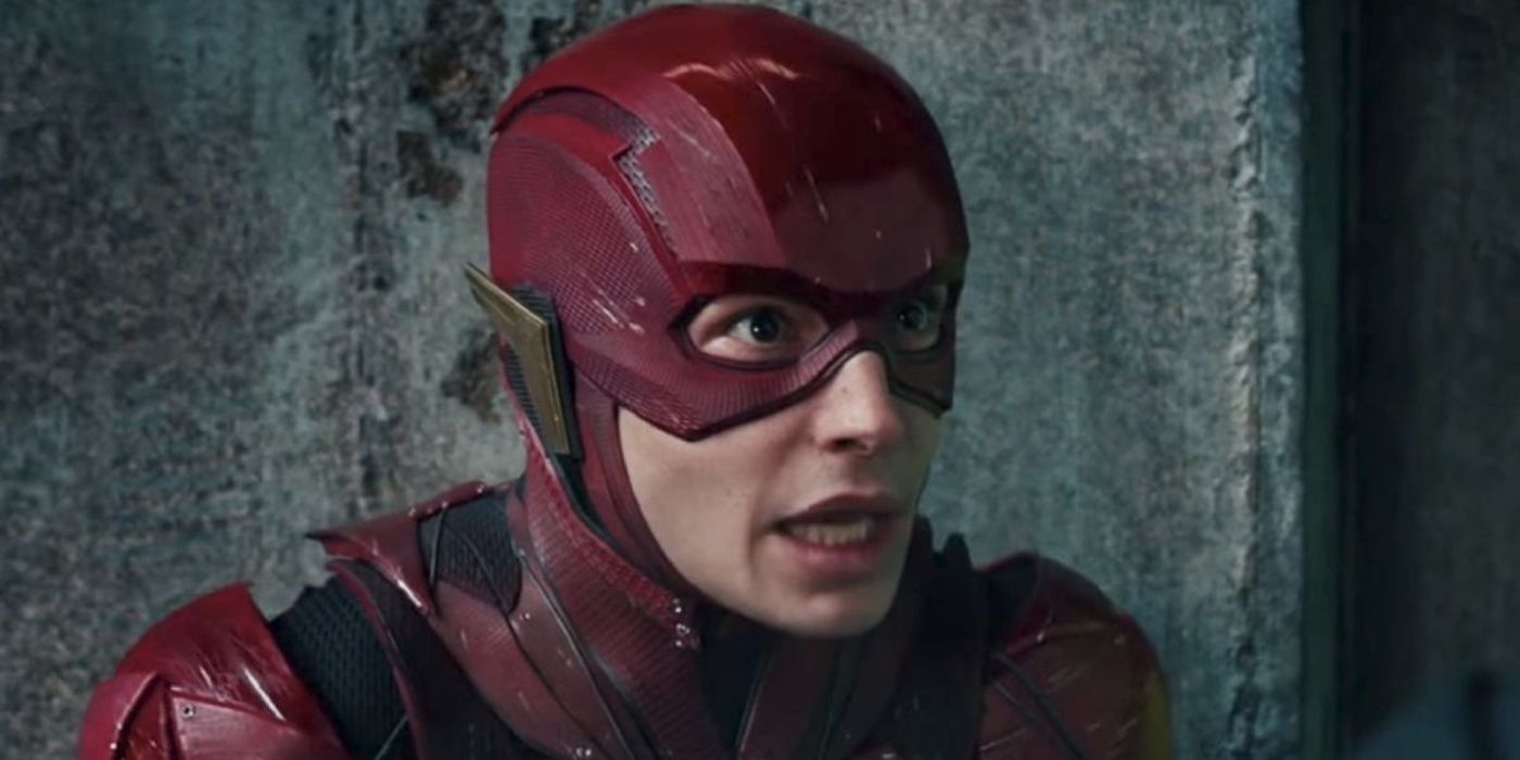 Justice League's Flash looking concerned.