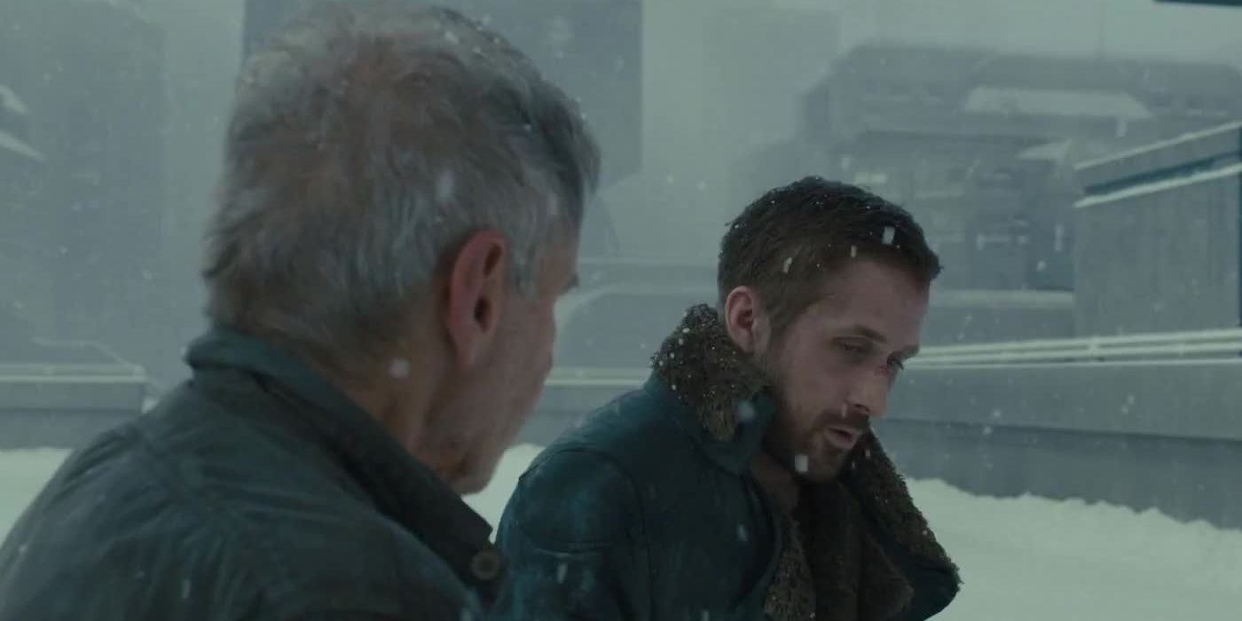 K talks to Deckard in the snow