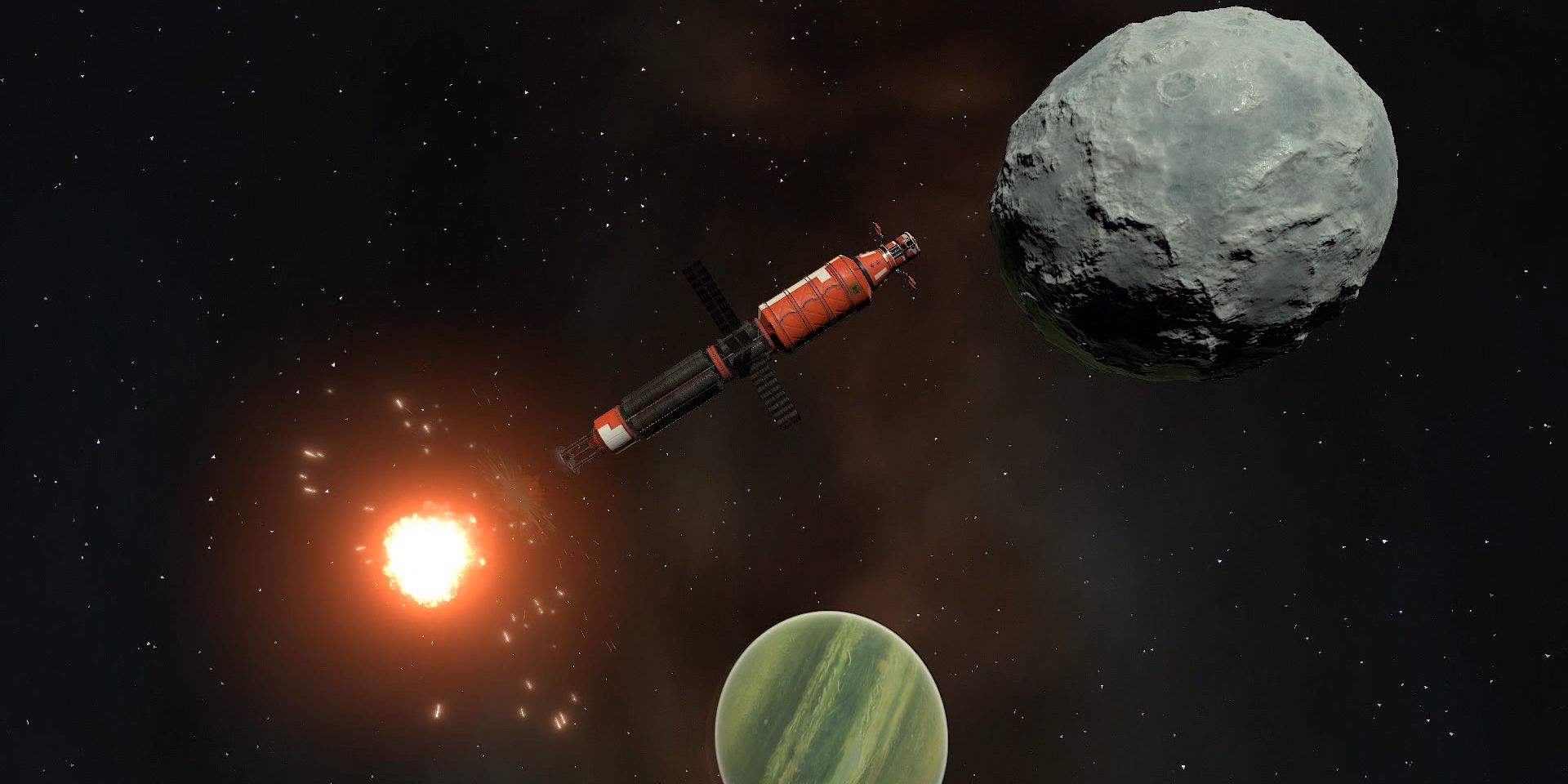 Kerbal Space Program 2 Interview Pictures Mini Project Orion Nuclear Pulse Asteroid Gas Giant Green