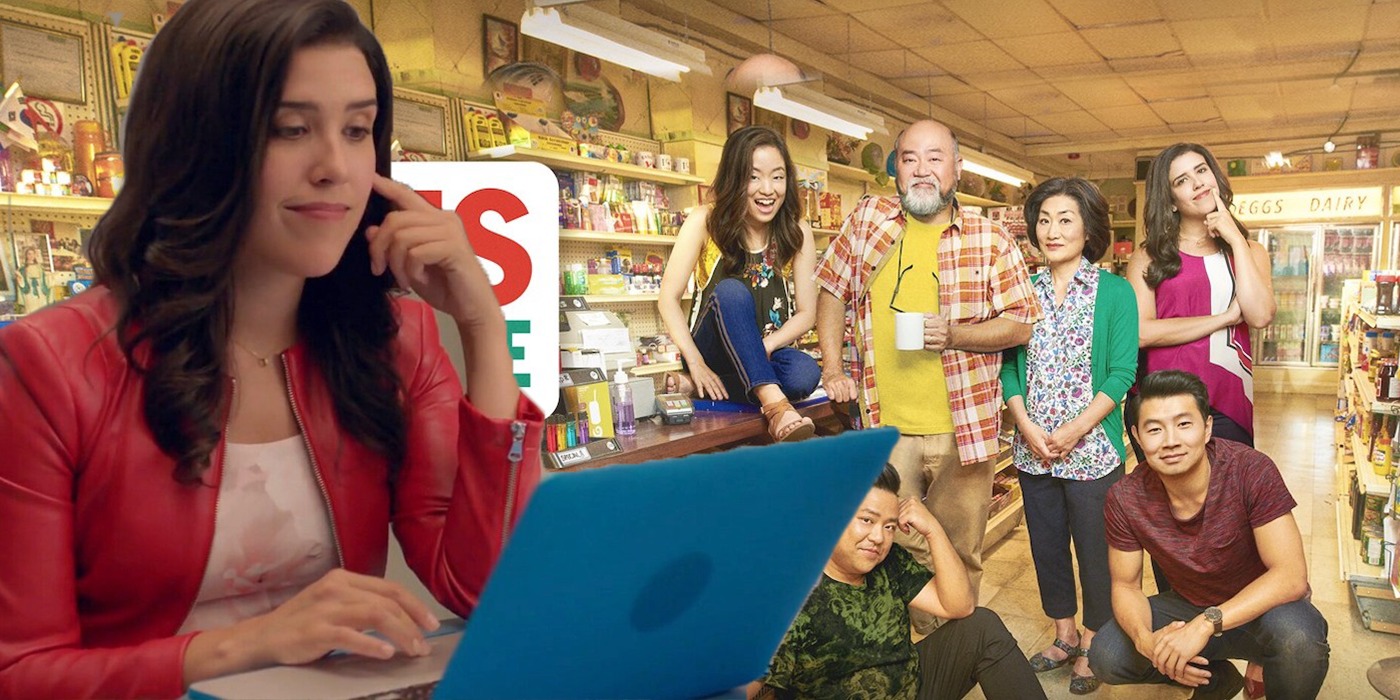 Shannon and the other characters of Kim's Convenience