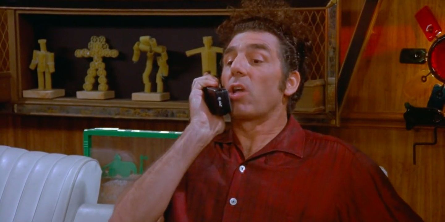 Kramer talking on the phone in Seinfeld