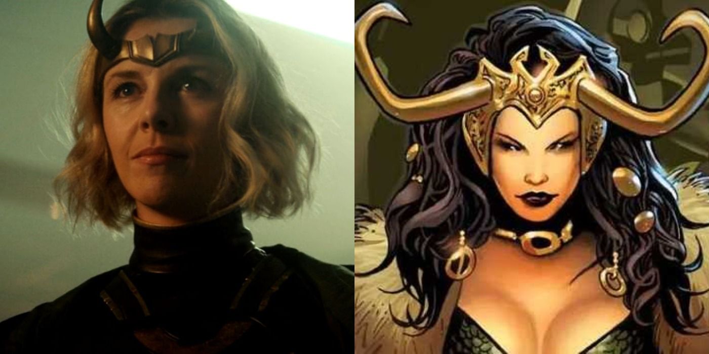 Split image of Lady Loki from Loki series and from Marvel Comics
