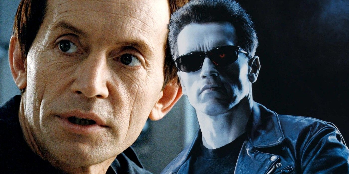 Lance Henriksen as Bishop in Aliens and Arnold Schwarzenegger as T-800 in Terminator