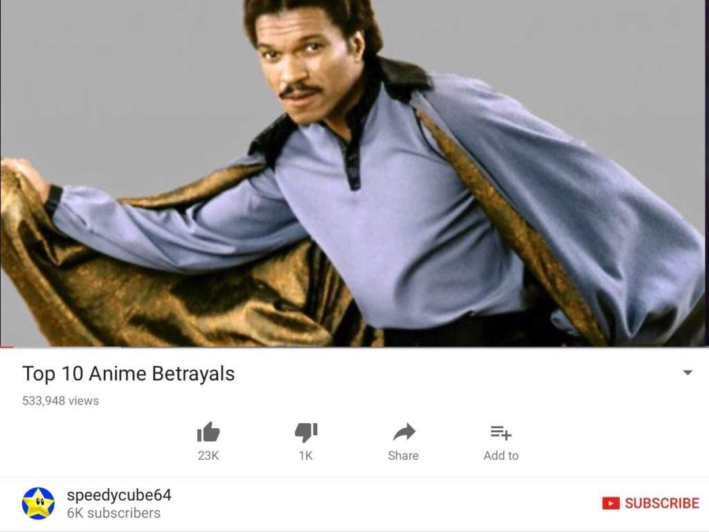 Lando Calrissian In The Anime Betrayal Format