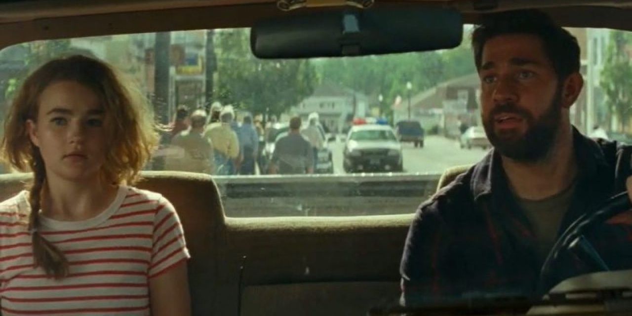 Lee and Evelyn Abbott in the car in A Quiet Place 2