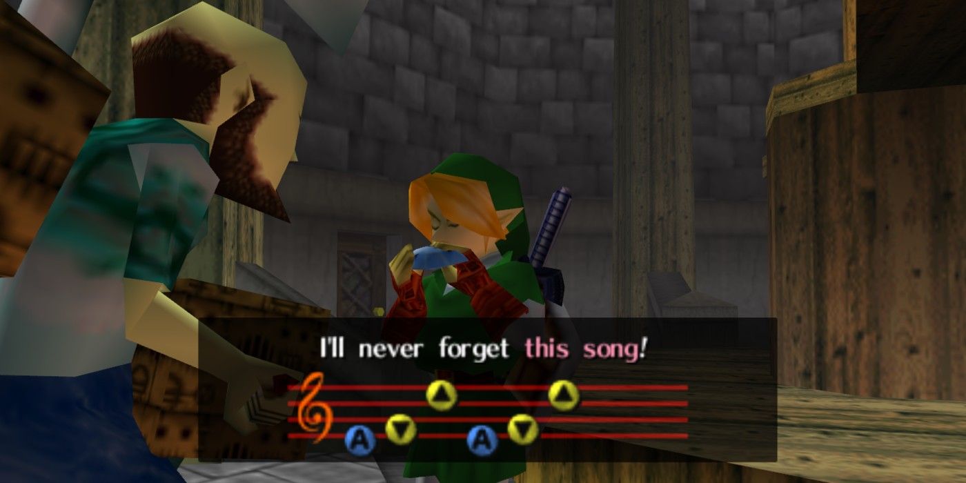 Link Playing The Song Of Storms In Ocarina of Time