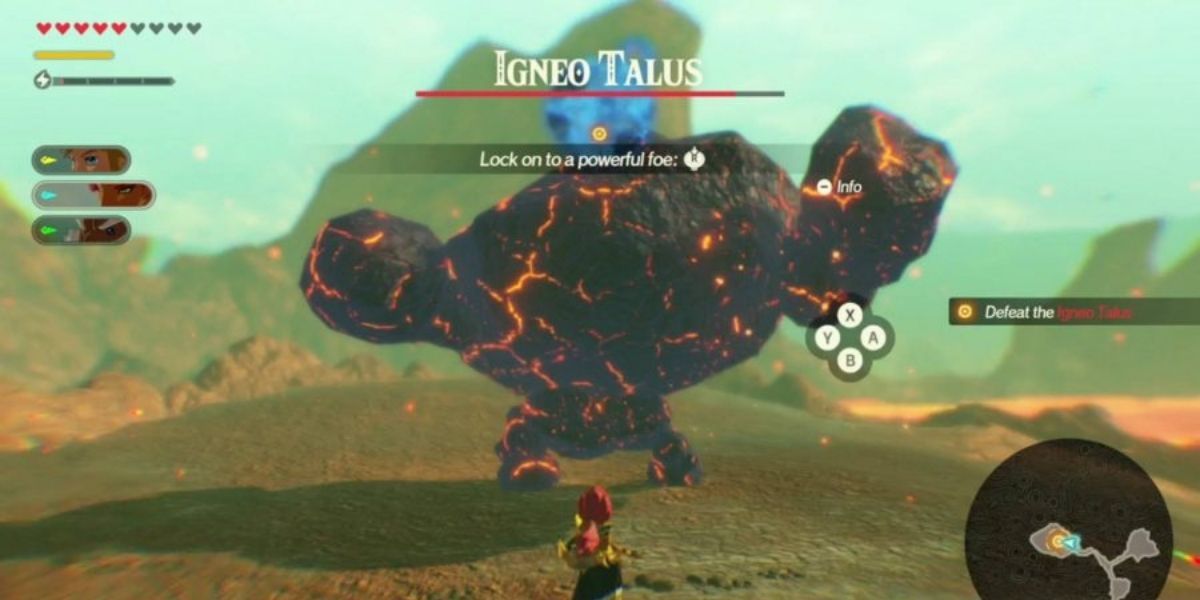 Link locking camera while battling an Igneo Talus