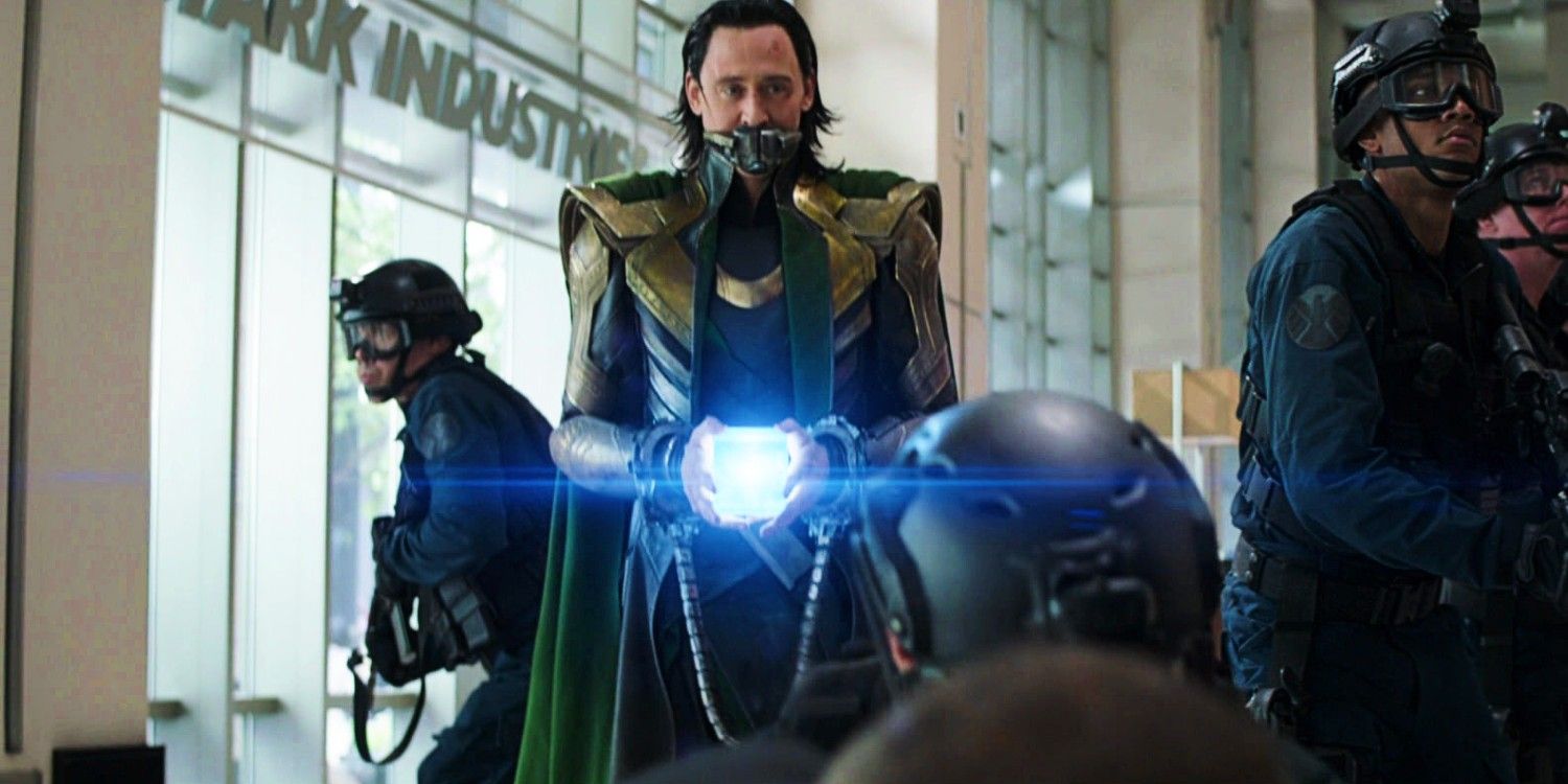 Loki picks the Tesseract up and uses it to escape