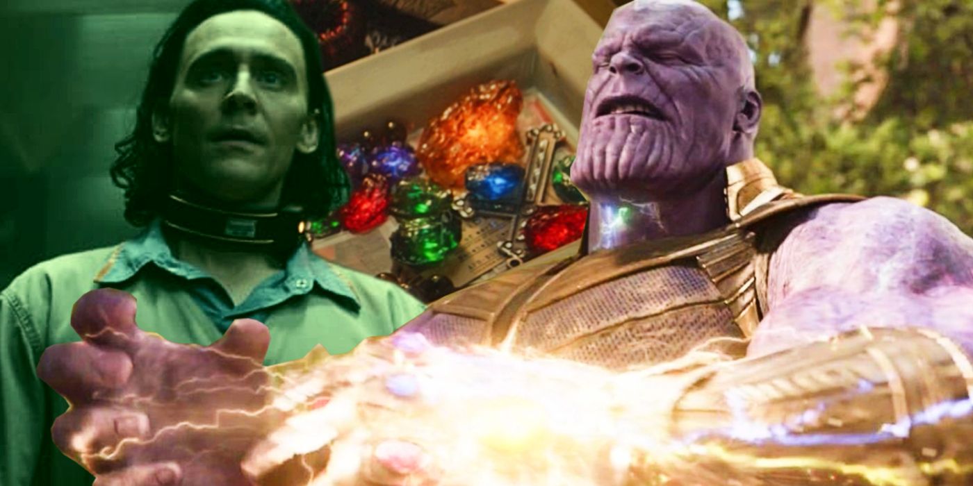 Loki and Thanos with Infinity Stones