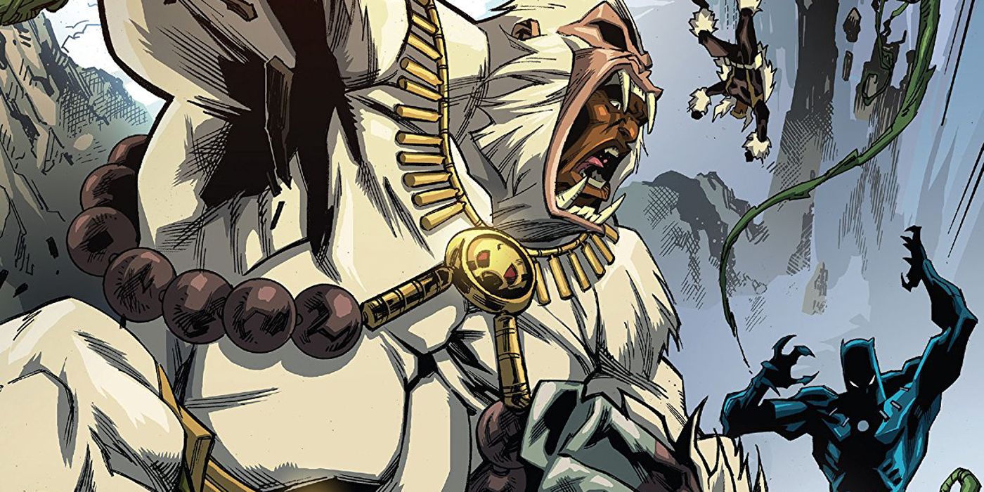 M'Baku attacking Black Panther in Marvel Comics.